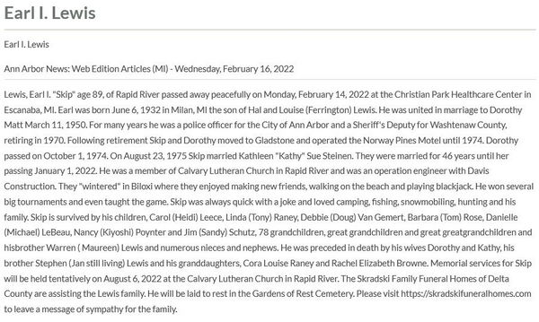 Norway Pines - Feb 2022 - Earl Lewis Passes Away (newer photo)